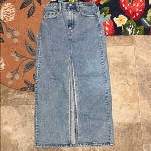 Universal Thread Blue Denim Front Slit Maxi Skirt